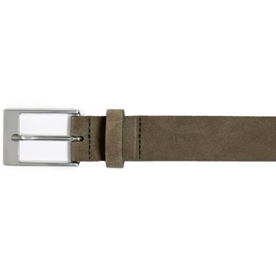 Khaki suede smart belt